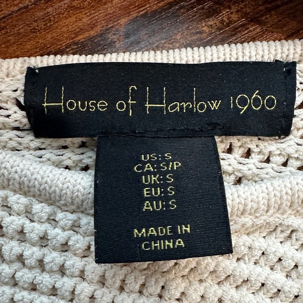 House of Harlow 1960 Ivory Knit Crop Top- Small - tank top- stretch - Picture 2 of 10